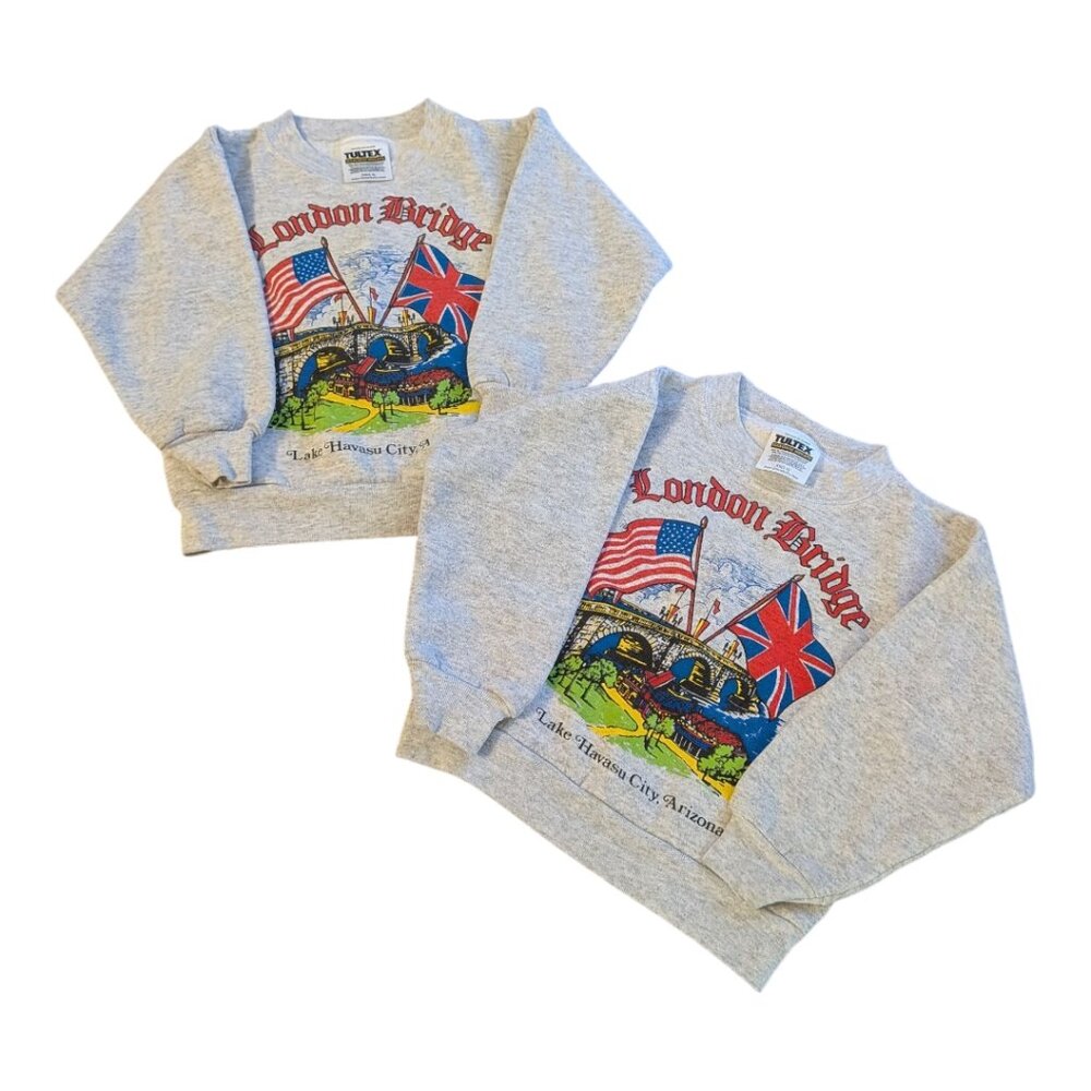 Vintage 2 London Bridge Lake Havasu Arizona Sweatshirts Kids XS Tultex 90s Crew